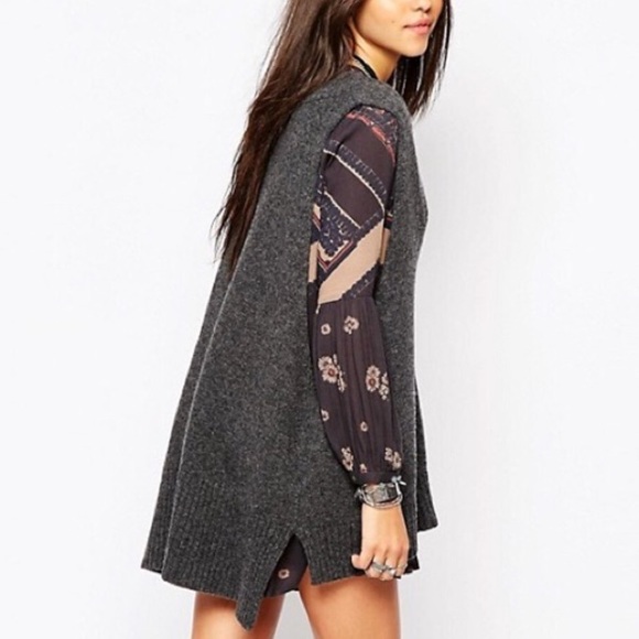 Free People Sweaters - Free People Gray Wool Blend Swing Vest XS